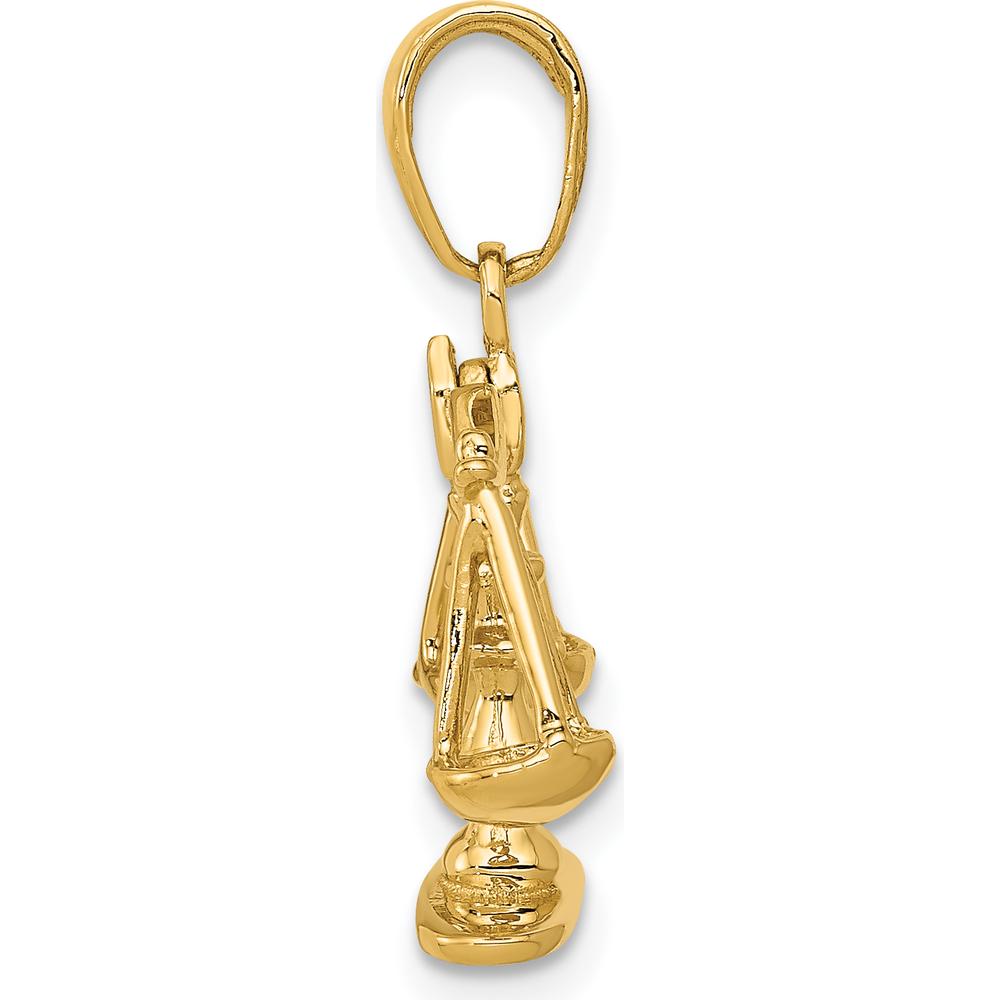 14K Yellow Gold 3D Moveable Scales of Justice Pendant - 20mm by Oro Pregiato