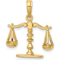 14K Yellow Gold 3D Moveable Scales of Justice Pendant - 20mm by Oro Pregiato