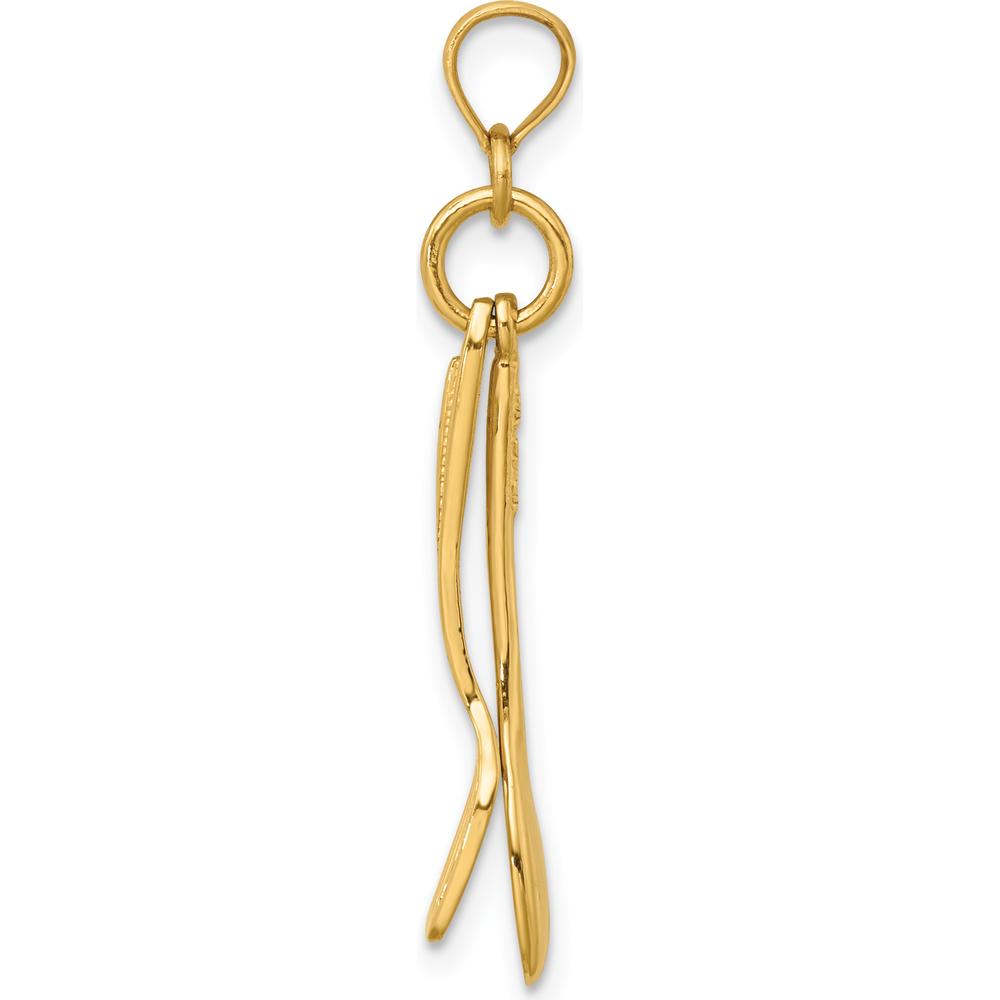 14K Yellow Gold 3D Moveable Spoon and Spatula Charm by Oro Pregiato