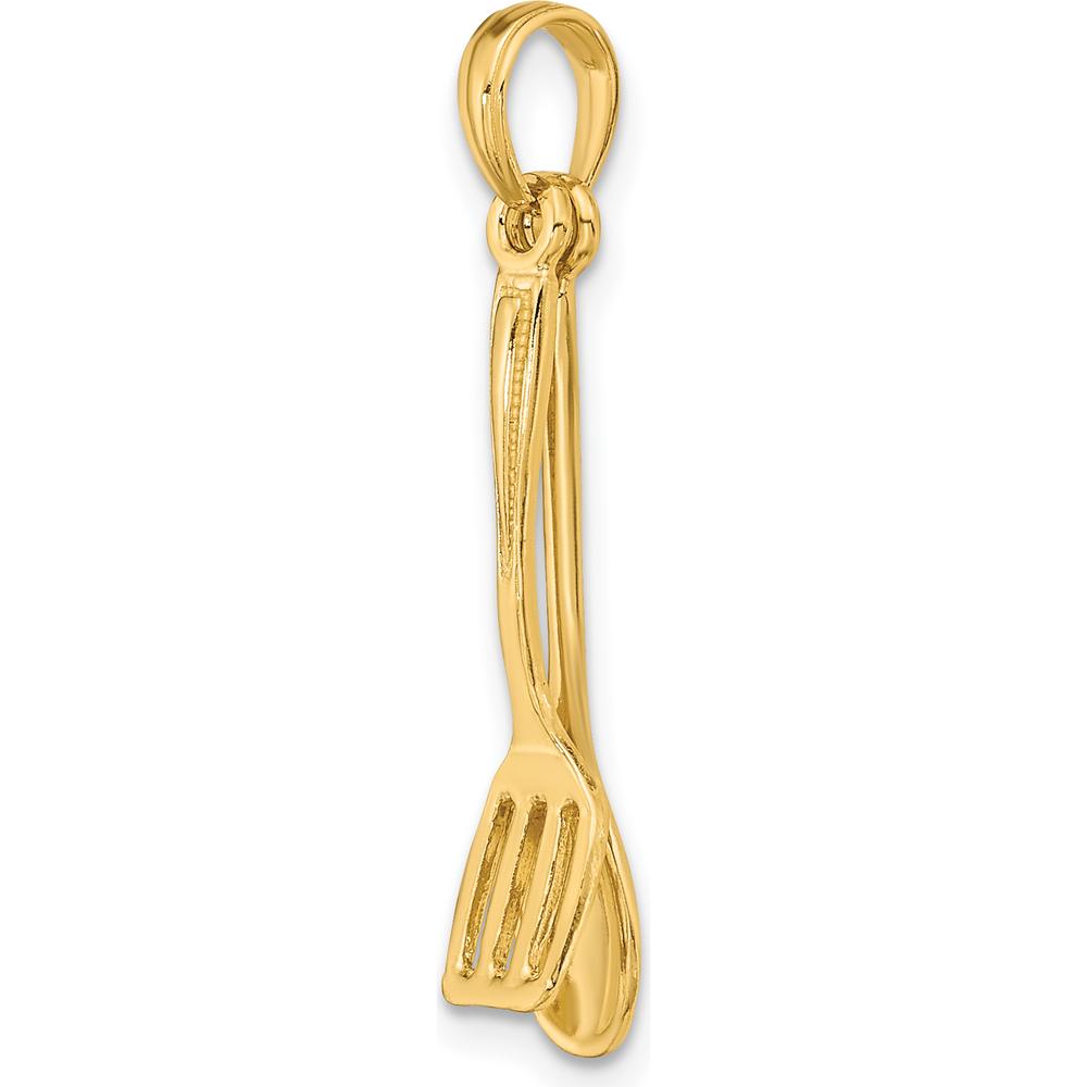 14K Yellow Gold 3D Moveable Spoon and Spatula Charm by Oro Pregiato