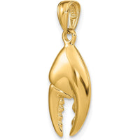 14K Yellow Gold 3D Moveable Stone Crab Claw Pendant by Oro Pregiato