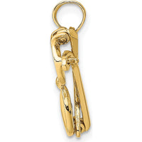 14K Yellow Gold 3D Moveable Yellow Enameled Sunglasses Pendant by Oro Pregiato