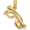 14K Yellow Gold 3D Moveable Yellow Enameled Sunglasses Pendant by Oro Pregiato