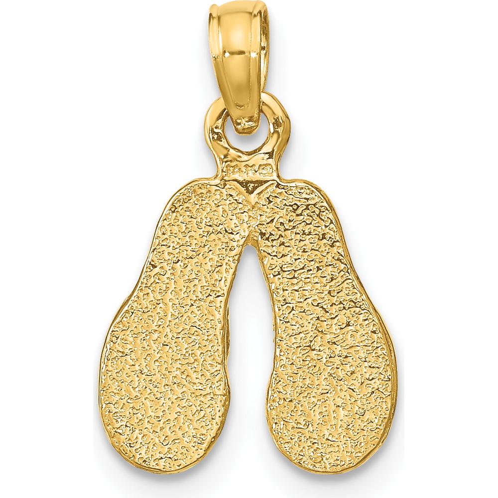 14K Yellow Gold 3D Multi-Color Enamel Double Flip-Flop Charm by Oro Pregiato