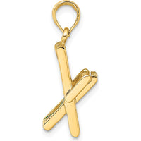 14K Yellow Gold 3D Multi-Color Enameled Beach Lounge with Moveable Support Chair Charm by Oro Pregiato