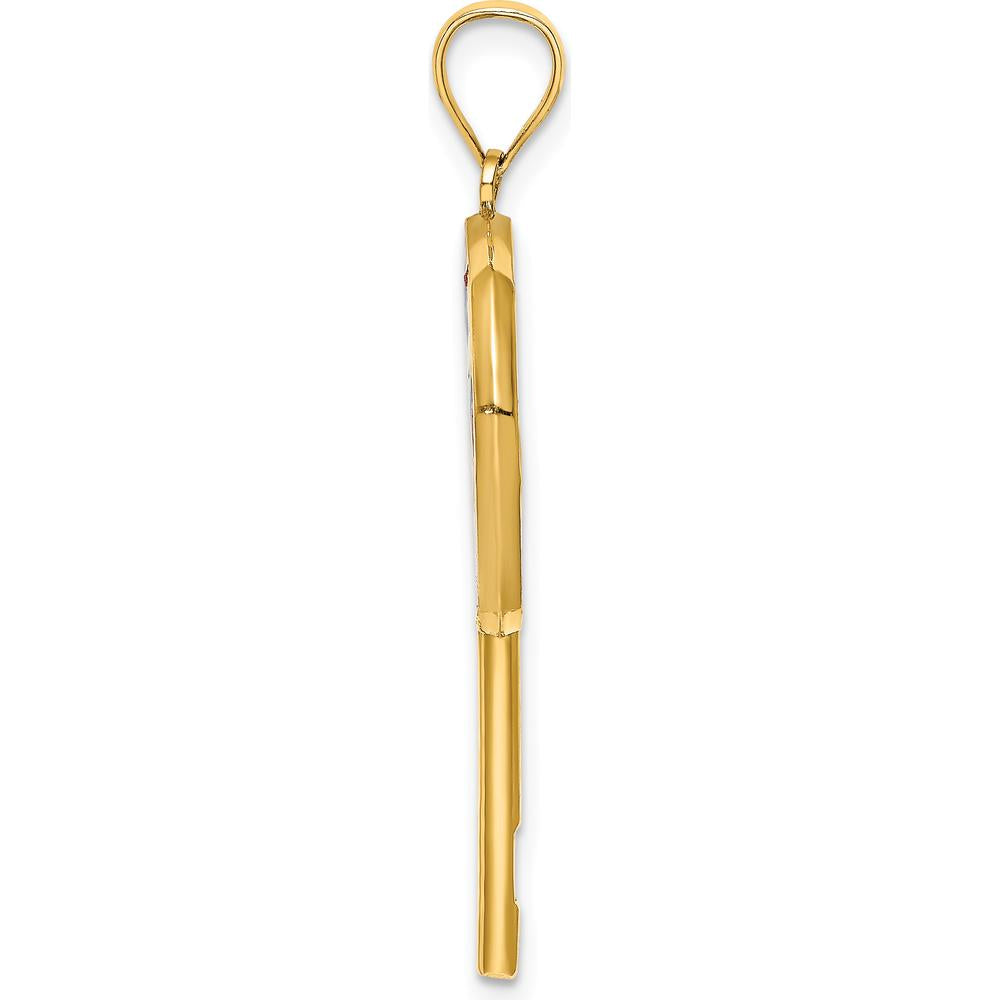 14K Yellow Gold 3D Multi-Color Enameled Lollipop Charm - Playful and Colorful Design by Oro Pregiato
