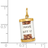 14K Yellow Gold 3D Mustard Seed Pendant with Matthew 17:20 Scroll