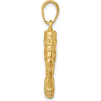14K Yellow Gold 3D Nefertiti Queen Pendant - 28mm by Oro Pregiato