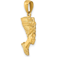 14K Yellow Gold 3D Nefertiti Queen Pendant - 28mm by Oro Pregiato