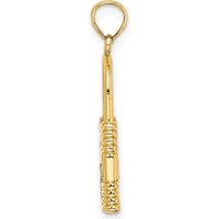 14K Yellow Gold 3D Padlock Charm with Key Hole - Textured Finish by Oro Pregiato