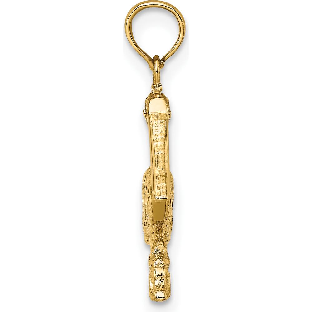 14K Yellow Gold 3D Pelican Standing Charm Pendant - 21mm Length by Oro Pregiato