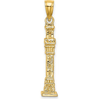 14K Yellow Gold 3D Pilgrim Memorial Monument Charm - Casted Design by Oro Pregiato