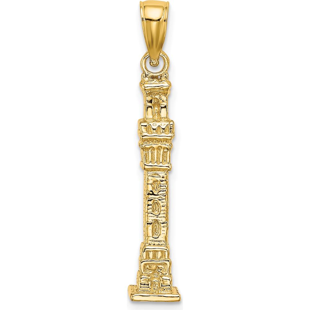 14K Yellow Gold 3D Pilgrim Memorial Monument Charm - Casted Design by Oro Pregiato
