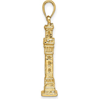 14K Yellow Gold 3D Pilgrim Memorial Monument Charm - Casted Design by Oro Pregiato