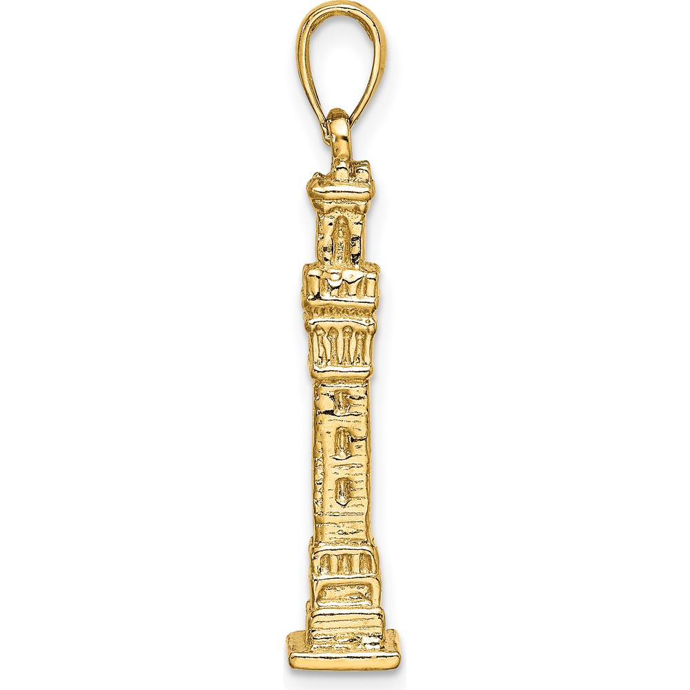 14K Yellow Gold 3D Pilgrim Memorial Monument Charm - Casted Design by Oro Pregiato