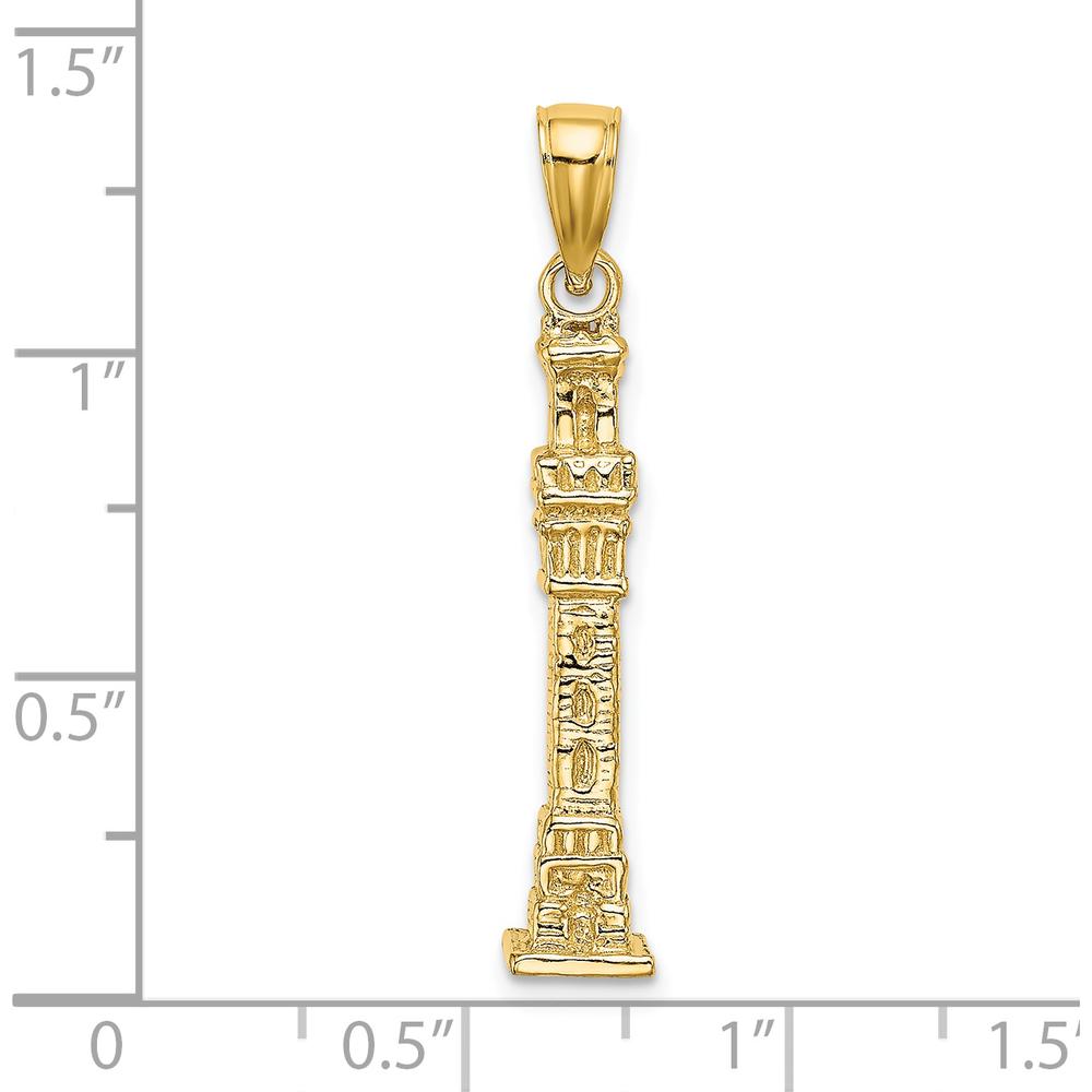 14K Yellow Gold 3D Pilgrim Memorial Monument Charm - Casted Design by Oro Pregiato