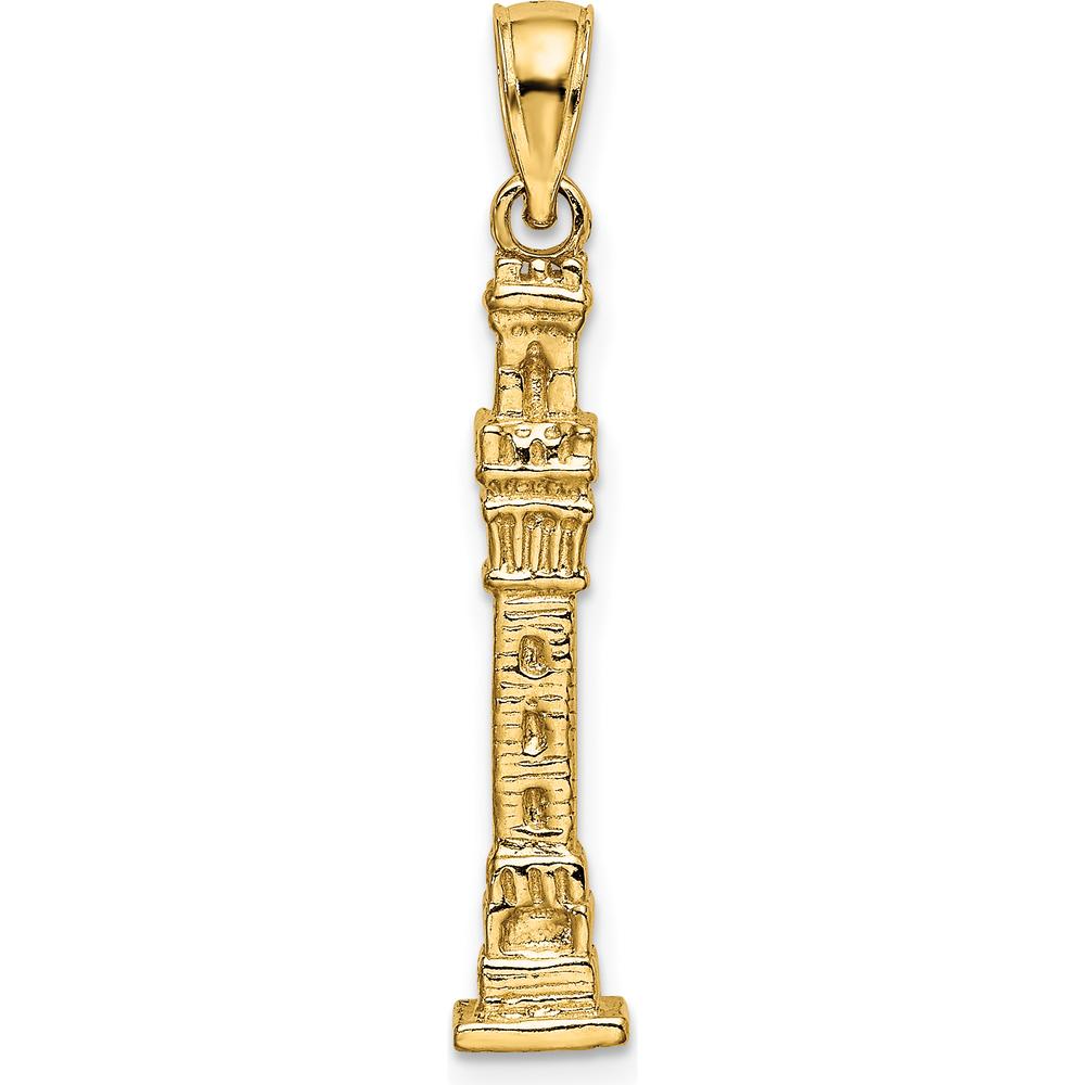 14K Yellow Gold 3D Pilgrim Memorial Monument Charm - Casted Design by Oro Pregiato
