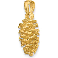 14K Yellow Gold 3D Pinecone Pendant - Nature-Inspired Charm by Oro Pregiato