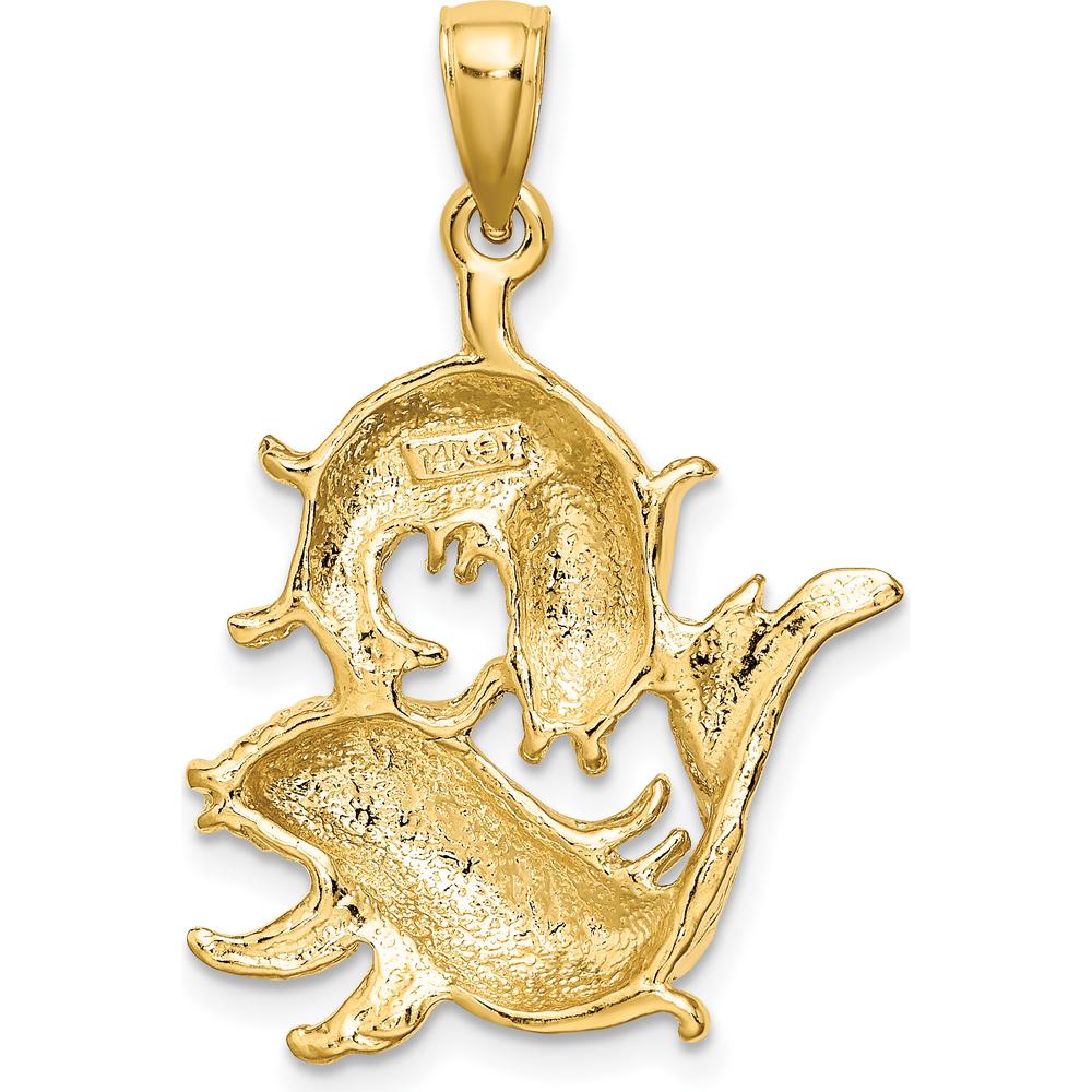 14K Yellow Gold 3D Pisces Zodiac Charm Pendant by Oro Pregiato