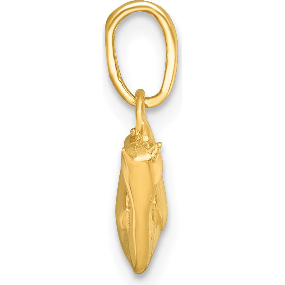 14K Yellow Gold 3D Playful Cat Charm Pendant - Polished Finish. by Oro Pregiato
