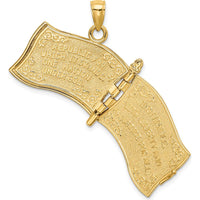 14K Yellow Gold 3D Pledge of Allegiance US Flag Charm with Enamel Accents - Patriotic Pendant by Oro Pregiato