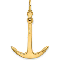 14K Yellow Gold 3D Polished Anchor Pendant with Moveable Two-Piece Design by Oro Pregiato