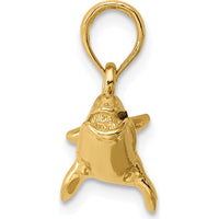 14K Yellow Gold 3D Polished Bowhead Whale Charm - 23.35mm by Oro Pregiato