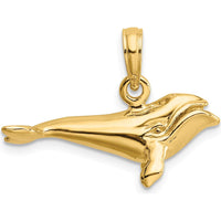 14K Yellow Gold 3D Polished Bowhead Whale Charm - 23.35mm by Oro Pregiato