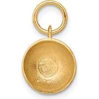 14K Yellow Gold 3D Polished Champagne Glass Charm by Oro Pregiato