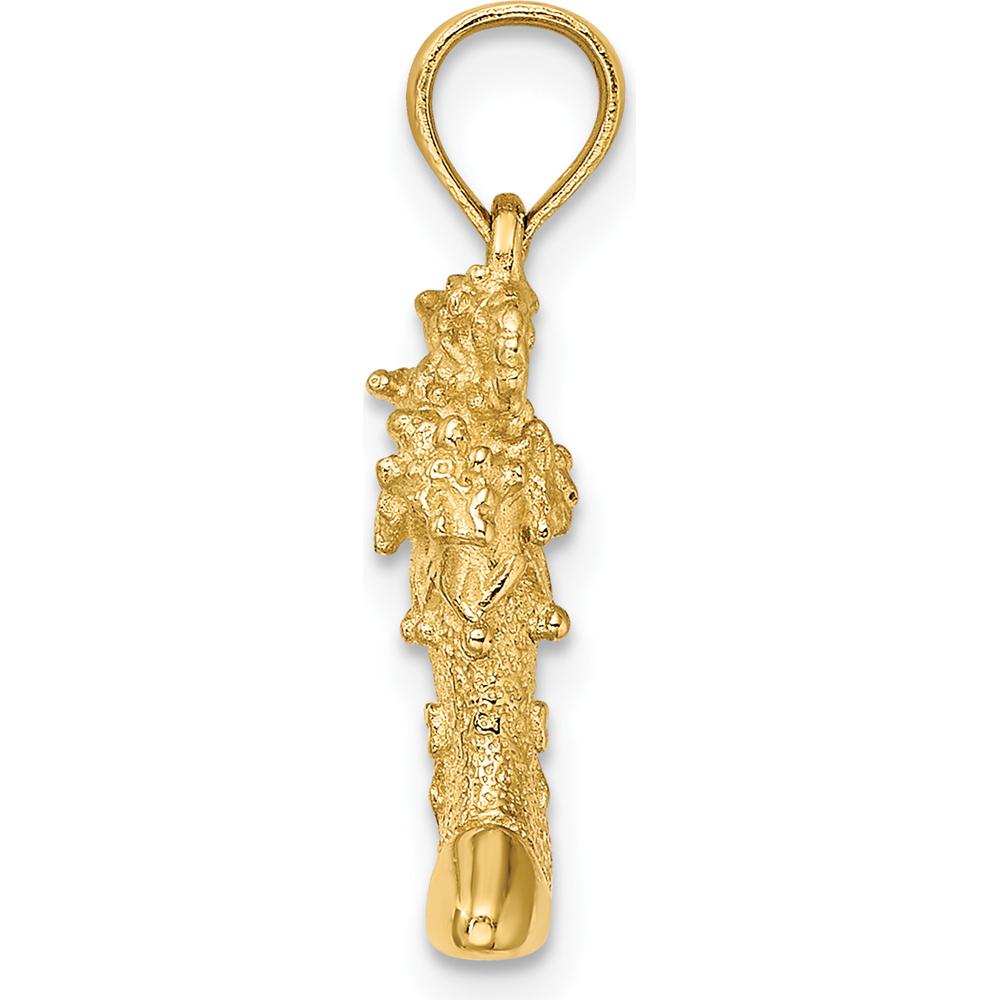 14K Yellow Gold 3D Polished Christmas Stocking Charm by Oro Pregiato