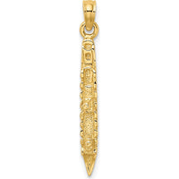 14K Yellow Gold 3D Polished Cruise Ship Charm - Nautical Inspired Pendant by Oro Pregiato
