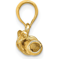 14K Yellow Gold 3D Polished Diploma Pendant with Bow Design by Oro Pregiato