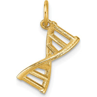 14K Yellow Gold 3D Polished DNA Pendant - Textured Finish by Oro Pregiato