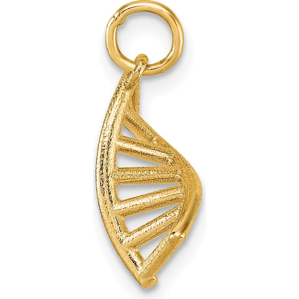 14K Yellow Gold 3D Polished DNA Pendant - Textured Finish by Oro Pregiato