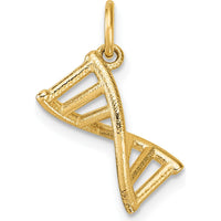 14K Yellow Gold 3D Polished DNA Pendant - Textured Finish by Oro Pregiato