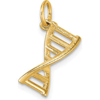 14K Yellow Gold 3D Polished DNA Pendant - Textured Finish by Oro Pregiato