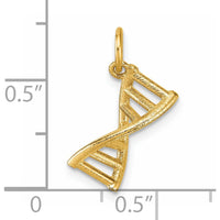 14K Yellow Gold 3D Polished DNA Pendant - Textured Finish by Oro Pregiato