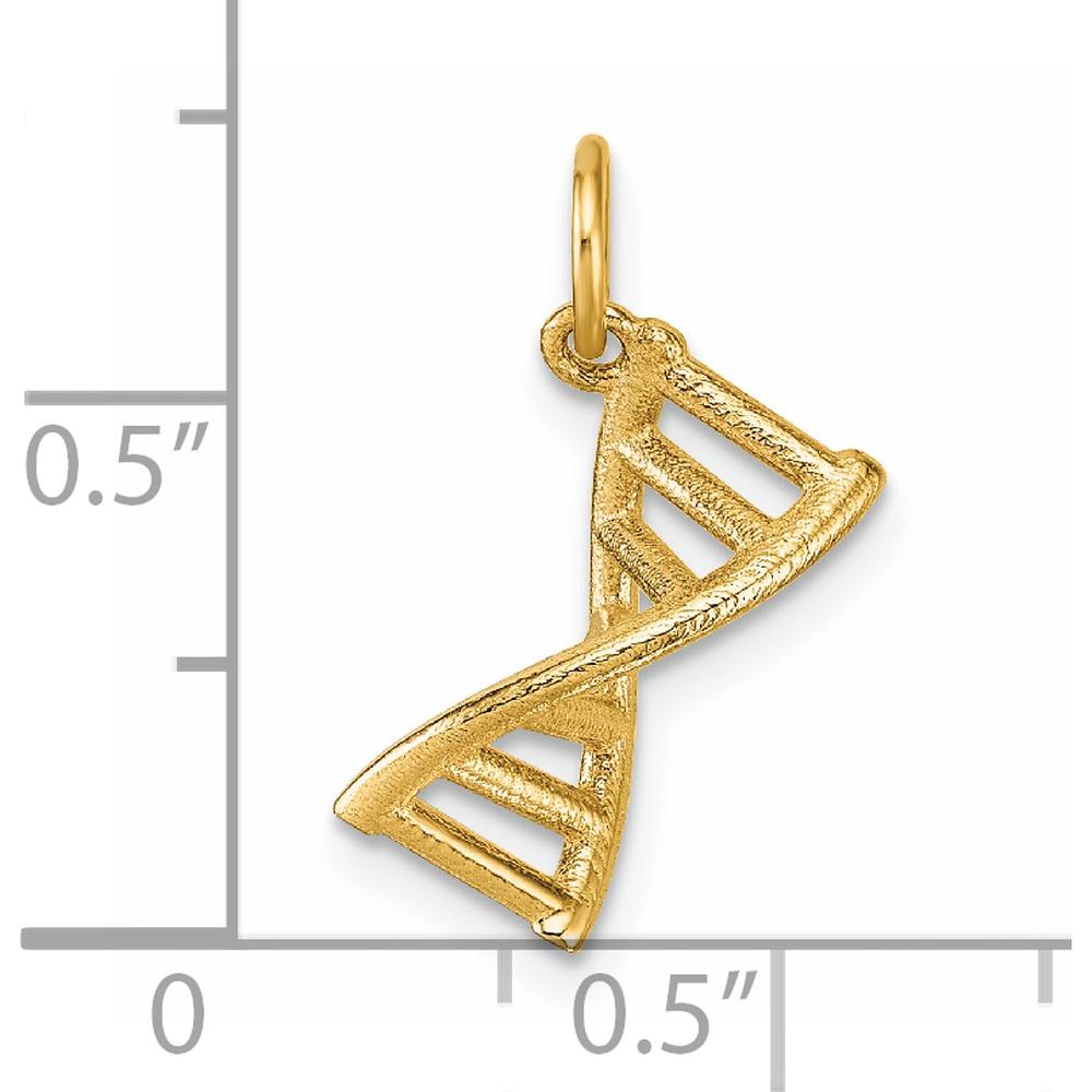 14K Yellow Gold 3D Polished DNA Pendant - Textured Finish by Oro Pregiato