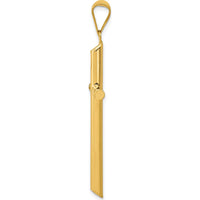 14K Yellow Gold 3D Polished Hollow Cross Pendant - 45mm Length, 25mm Width by Oro Pregiato