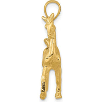 14K Yellow Gold 3D Polished Horse Charm Pendant by Oro Pregiato