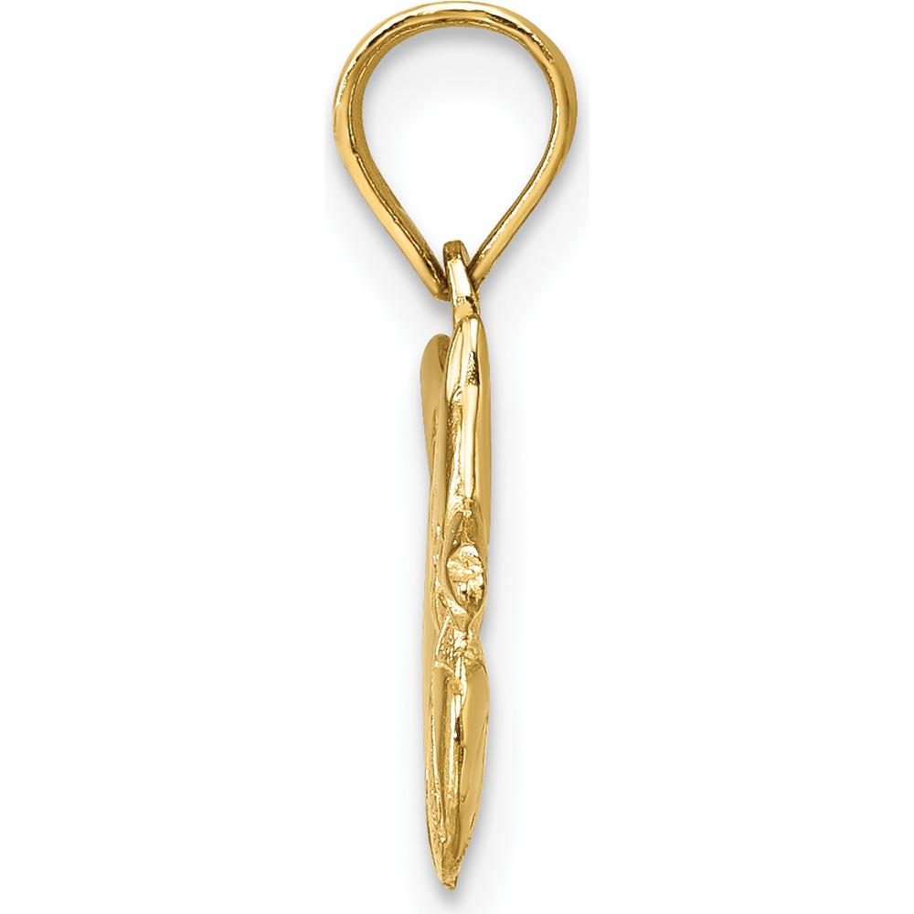 14K Yellow Gold 3D Polished Kitten with Ball Charm - 15.1mm Length, 13mm Width by Oro Pregiato