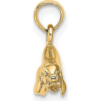 14K Yellow Gold 3D Polished Manatee Charm Pendant by Oro Pregiato