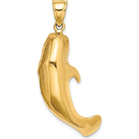 14K Yellow Gold 3D Polished Manatee Pendant Charm by Oro Pregiato