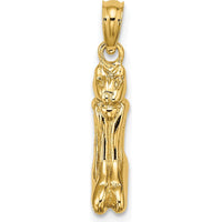 14K Yellow Gold 3D Polished Marco Island Cat Charm - 20.5mm Length by Oro Pregiato