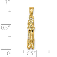 14K Yellow Gold 3D Polished Marco Island Cat Charm - 20.5mm Length by Oro Pregiato