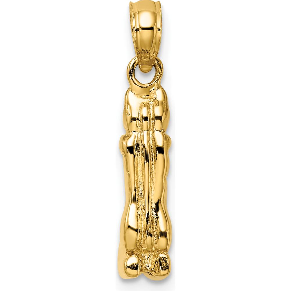 14K Yellow Gold 3D Polished Marco Island Cat Charm - 20.5mm Length by Oro Pregiato