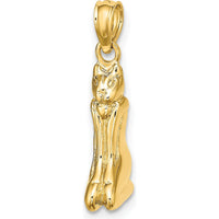 14K Yellow Gold 3D Polished Marco Island Cat Charm - 20.5mm Length by Oro Pregiato