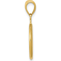14K Yellow Gold 3D Polished Peace Sign Charm Pendant - Unisex by Oro Pregiato