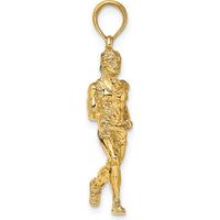 14K Yellow Gold 3D Polished Runner Charm Pendant by Oro Pregiato