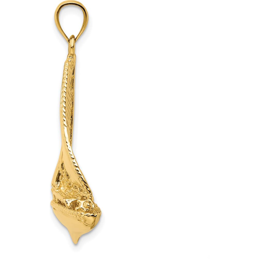 14K Yellow Gold 3D Polished Sailboat Pendant with Nautical Motif by Oro Pregiato